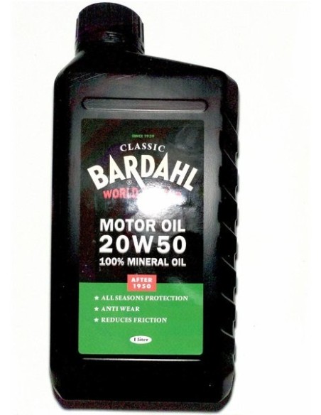 BARDAHL Classic Motor Oil SAE 20W50 100% Minerale Per Lubrificante Motori Auto D'epoca Dopo 1950 1 LT