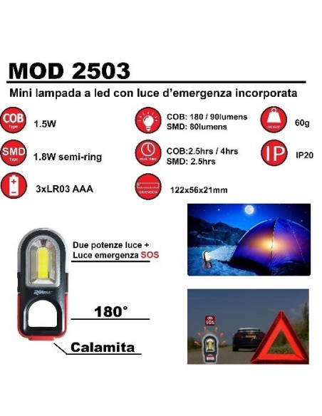 Mini Torcia Led Multifunzione