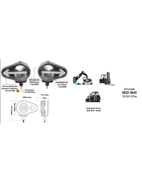 Kit Fari Full Led con freccia Dinamica