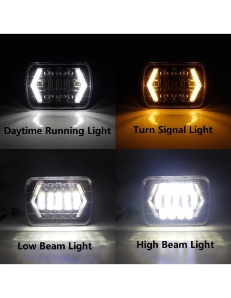Kit Fari Full Led Misura Rettangolare 2 Pz