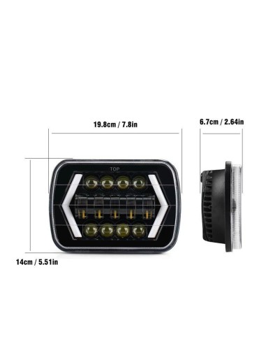 Kit Fari Full Led Misura Rettangolare 2 Pz