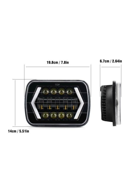 Kit Fari Full Led Misura Rettangolare 2 Pz