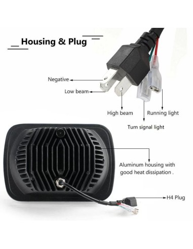 Kit Fari Full Led Misura Rettangolare 2 Pz