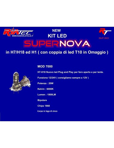 Kit Led Super Nova H7 H18