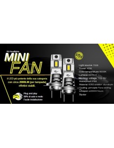 Kit Led Mini Fan H8 H19 H11 H16