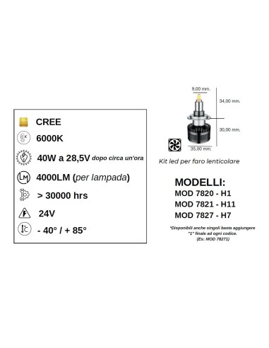 Kit Led Apollo H1 24V Camion