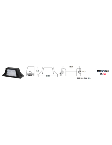 Kit Luci Targa Led universali 12V 24 V