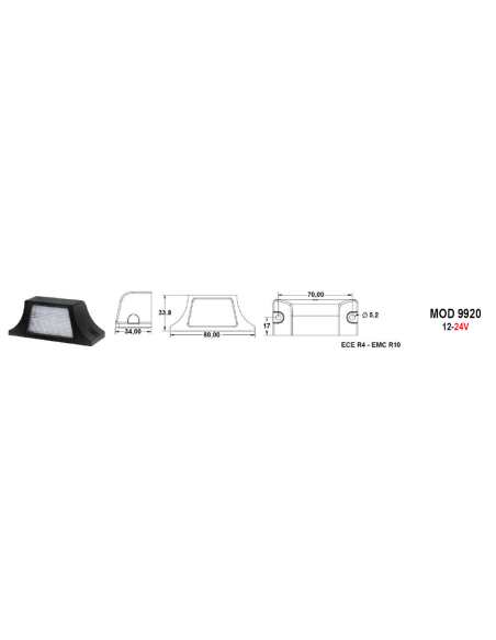 Kit Luci Targa Led universali 12V 24 V