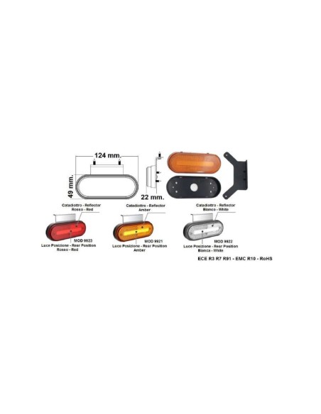 Luci ingombro Led Bianco universali 12V 24 V