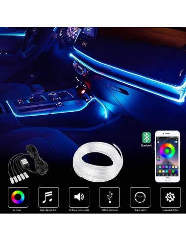Led ambiente Fibra mt8 6 posizioni con App