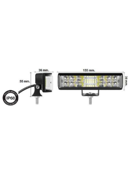 Barra a Led in alluminio 12V-24V 18 6W EPISTAR