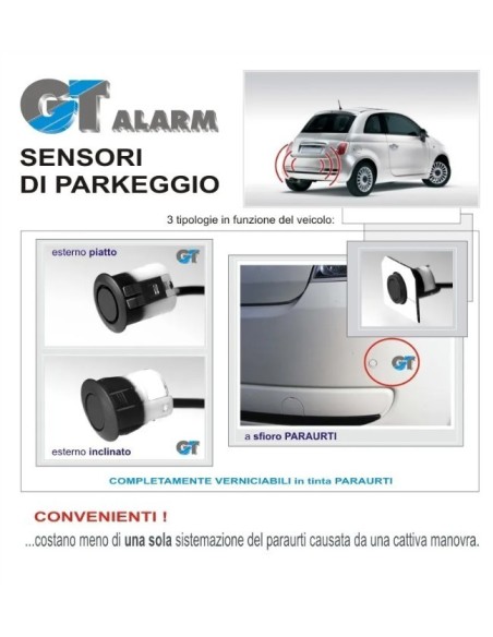 Kit 4 sensori di parcheggio Gt Allarm Classici