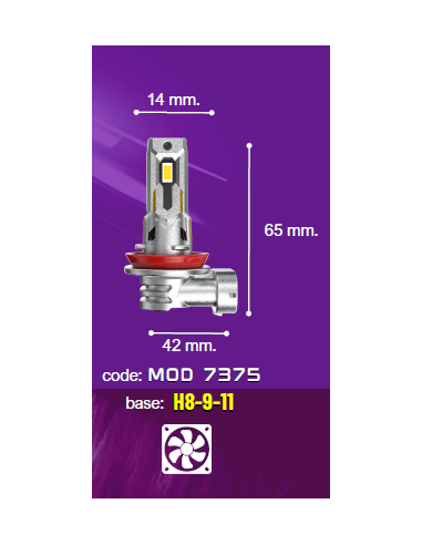 Kit Led RotaXFan H11 H9 H8
