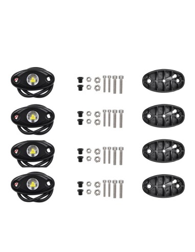 4 Pz Universale 9 W LED Roccia IP67 COLORE BIANCO