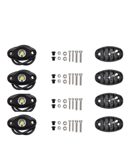 4 Pz Universale 9 W LED Roccia IP67 COLORE BIANCO