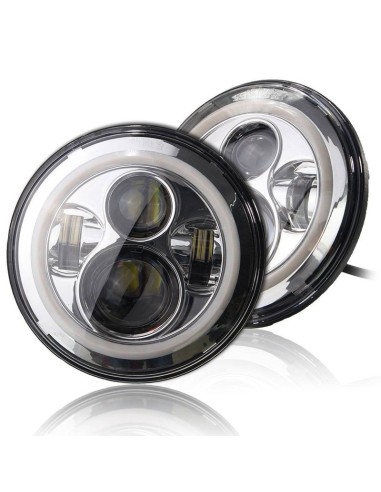 Kit Fari Full Led tondo Cromo 2 Pz