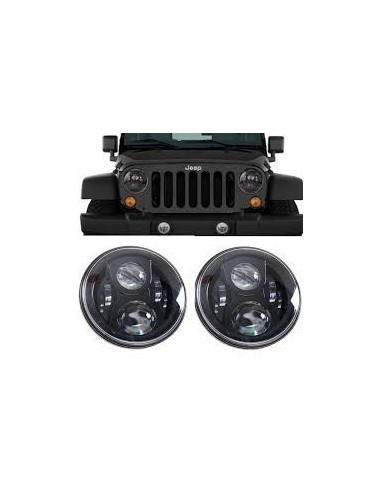 Kit Fari Full Led tondo Cromo 2 Pz