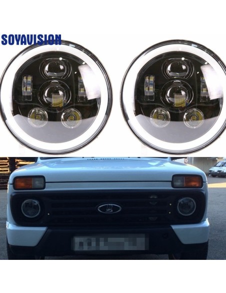 Kit Fari Full Led tondo Cromo 2 Pz