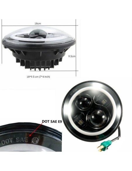 Kit Fari Full Led tondo Cromo 2 Pz