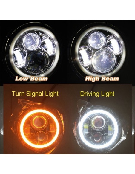 Kit Fari Full Led Freccia Misura Tondo CROMO 2 Pz