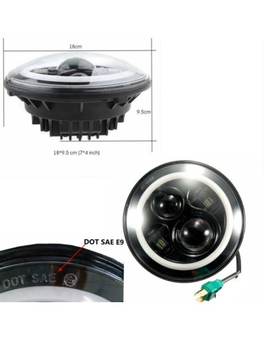 Kit Fari Full Led Freccia Misura Tondo BLACK 2 Pz