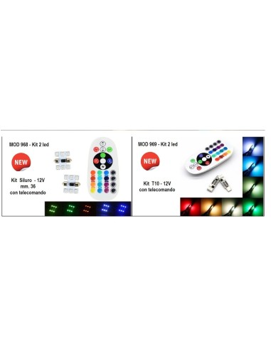 Siluri a Led siluro RGB 36mm con telecomando