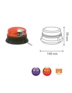 Faro lampeggiante a led Calamita e Ventosa Corto 2