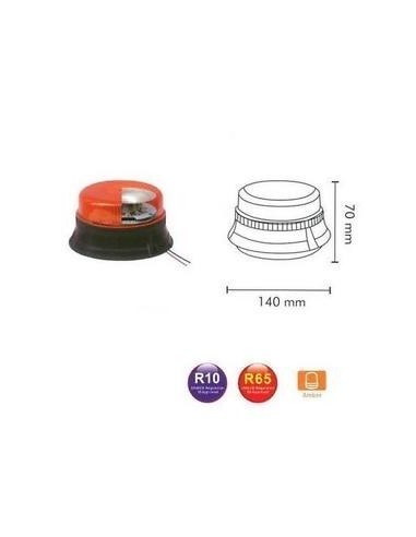 Faro lampeggiante a led Calamita e Ventosa Corto