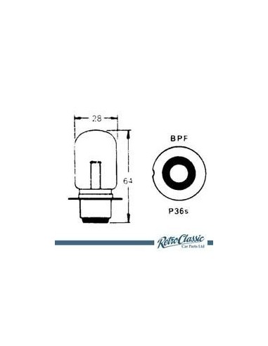 Lampada Anabbaglianti P36S in 6 volt