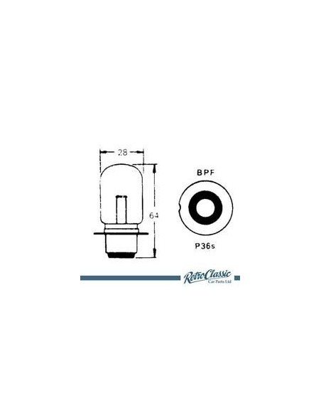 Lampada Anabbaglianti P36S in 6 volt